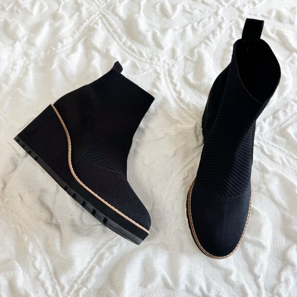 Eileen Fisher Quill Platform Wedge Bootie Size 10 New - Picture 2 of 5